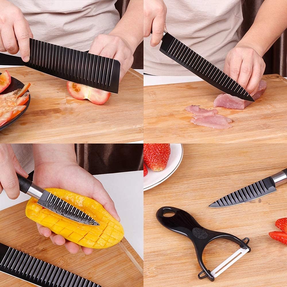 6 Pcs Non-Stick Knife Set for Kitchen